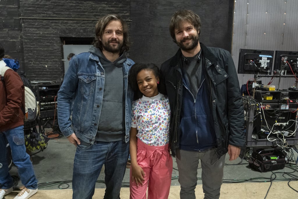 Matt and Ross Duffer pose with Priah Ferguson (aka Hawkins queen bee Erica).