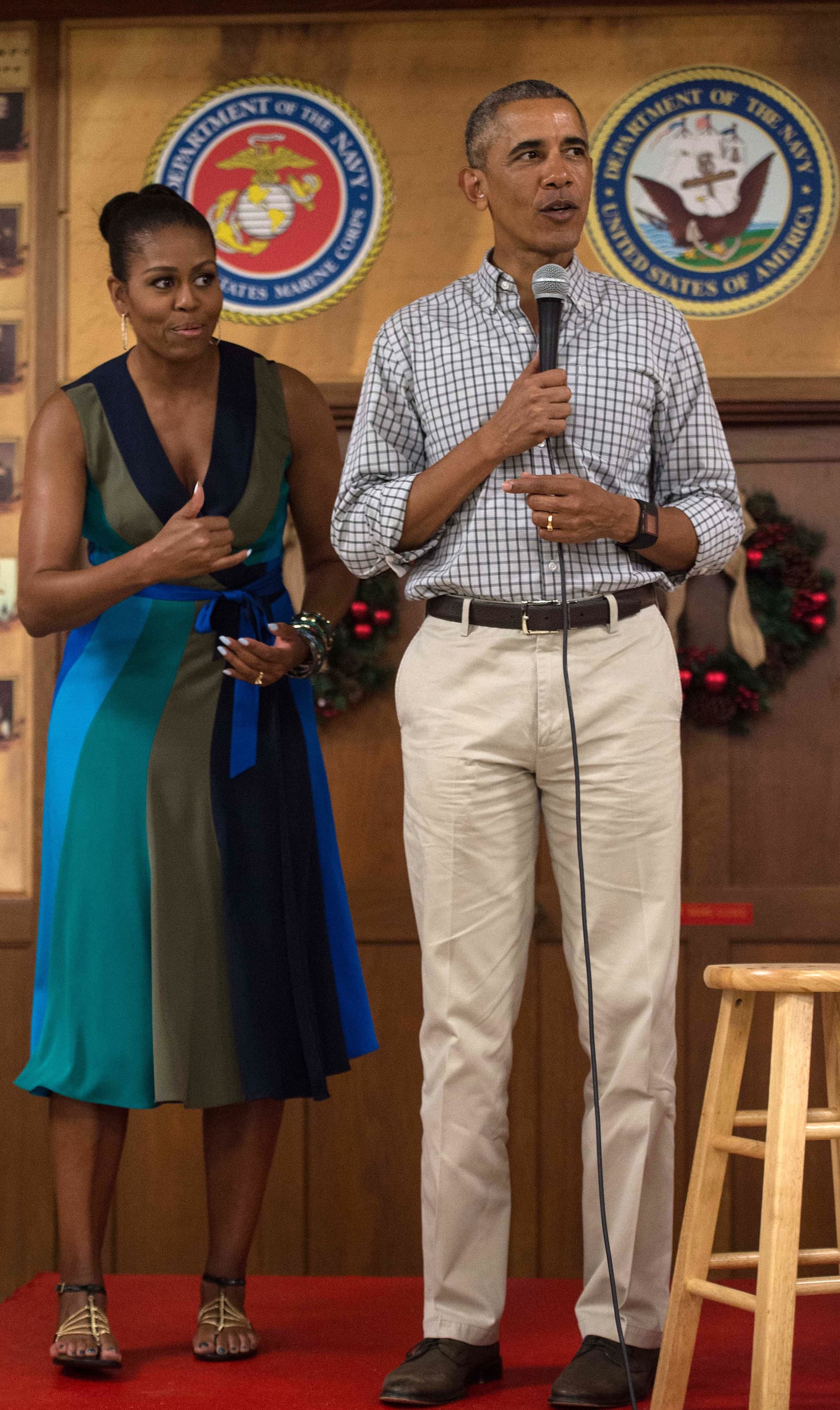 Michelle Obama's Colorblock DVF Dress Christmas 2016 | PS Fashion