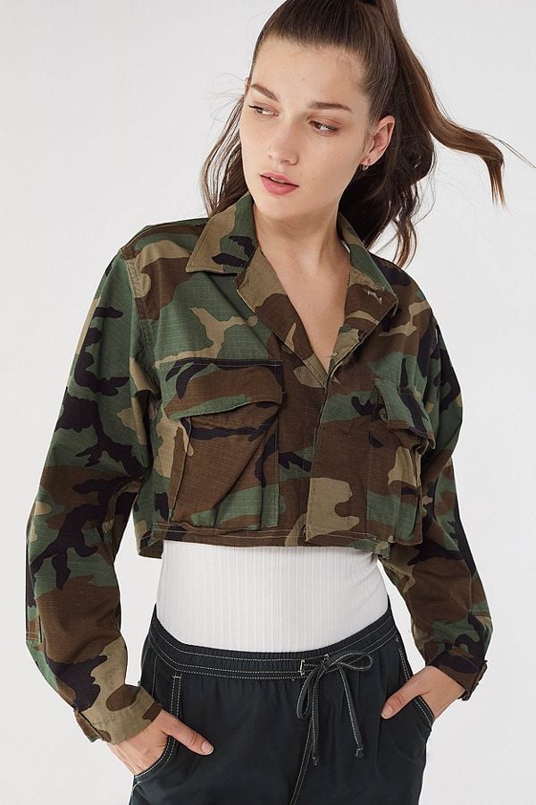 Urban Renewal Remade Cropped Vintage Camo Jacket