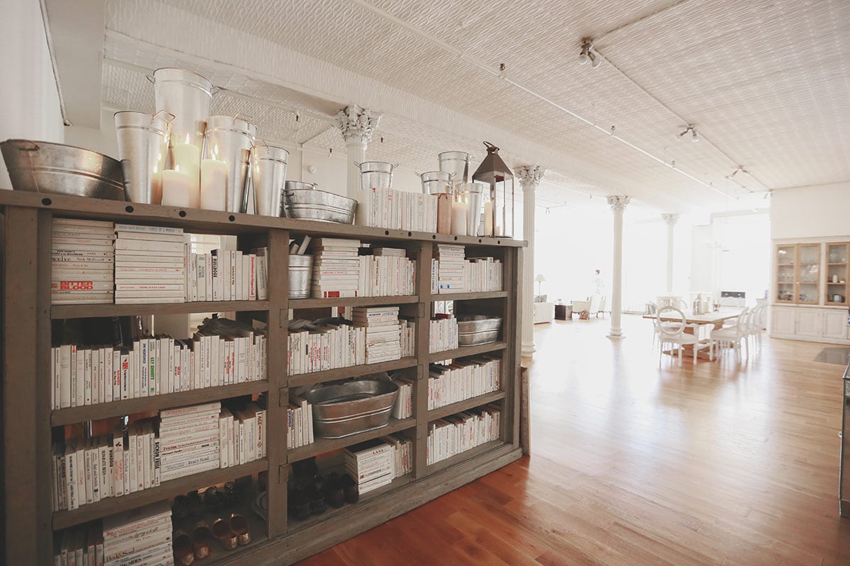 We Love This Completely White Bookshelf Fairy Tale Apartment