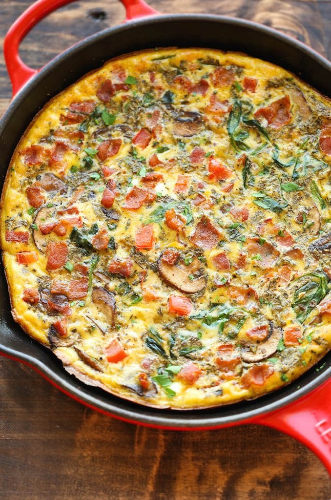 Bacon, Mushroom, and Spinach Frittata