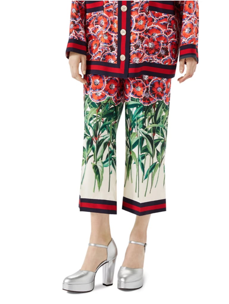 Gucci Poppy Garden-Print Pajama Pant | Chrissy Teigen Wore Her Silk Pajamas  in Public and Gave Zero F*cks | POPSUGAR Fashion Photo 6