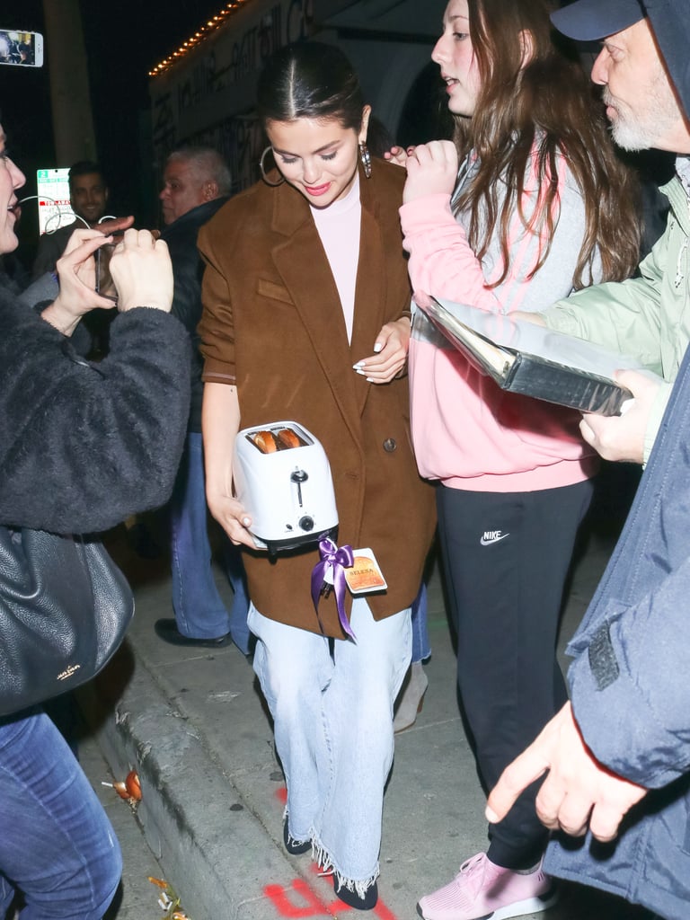 Selena Gomez Wears a Light Pink Turtleneck Twice in 1 Week