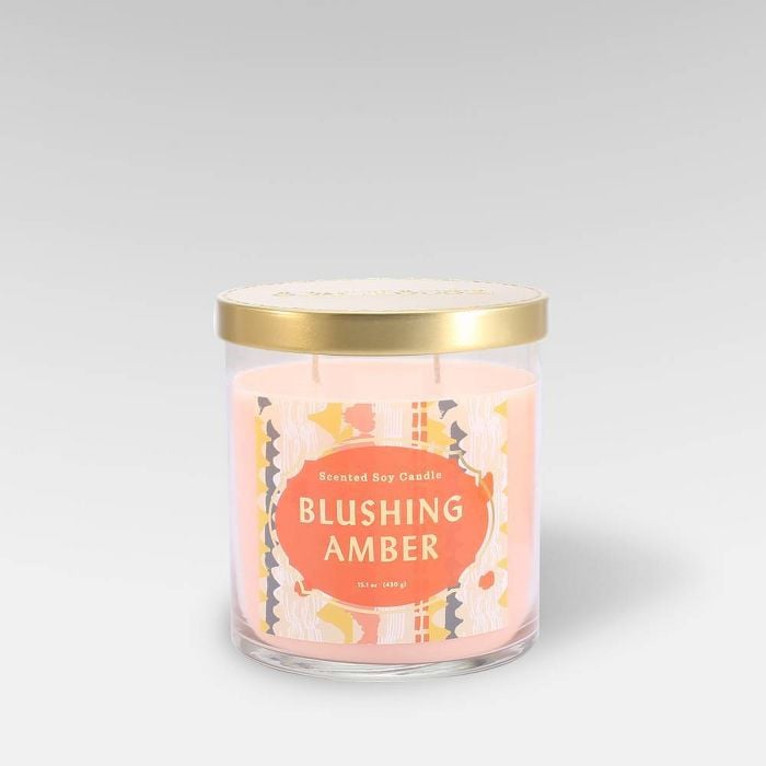Something Sugary: Opalhouse Blushing Amber Lidded Glass Jar 2-Wick Candle