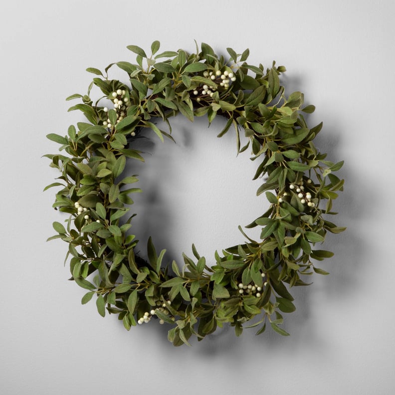 Hearth & Hand With Magnolia Artificial Lamb Ear and White Berry Wreath