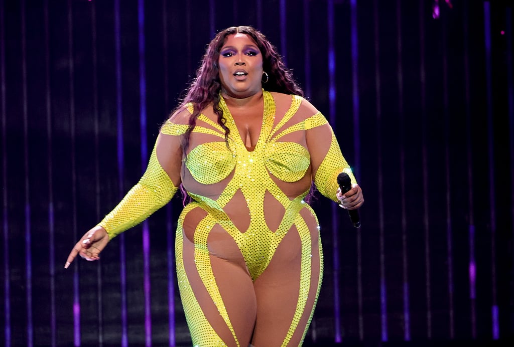 Lizzo Wears Neon Bedazzled Catsuit on Special Tour | POPSUGAR Fashion