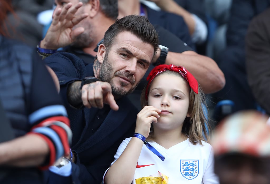 David Beckham and Harper at World Cup Pictures June 2019