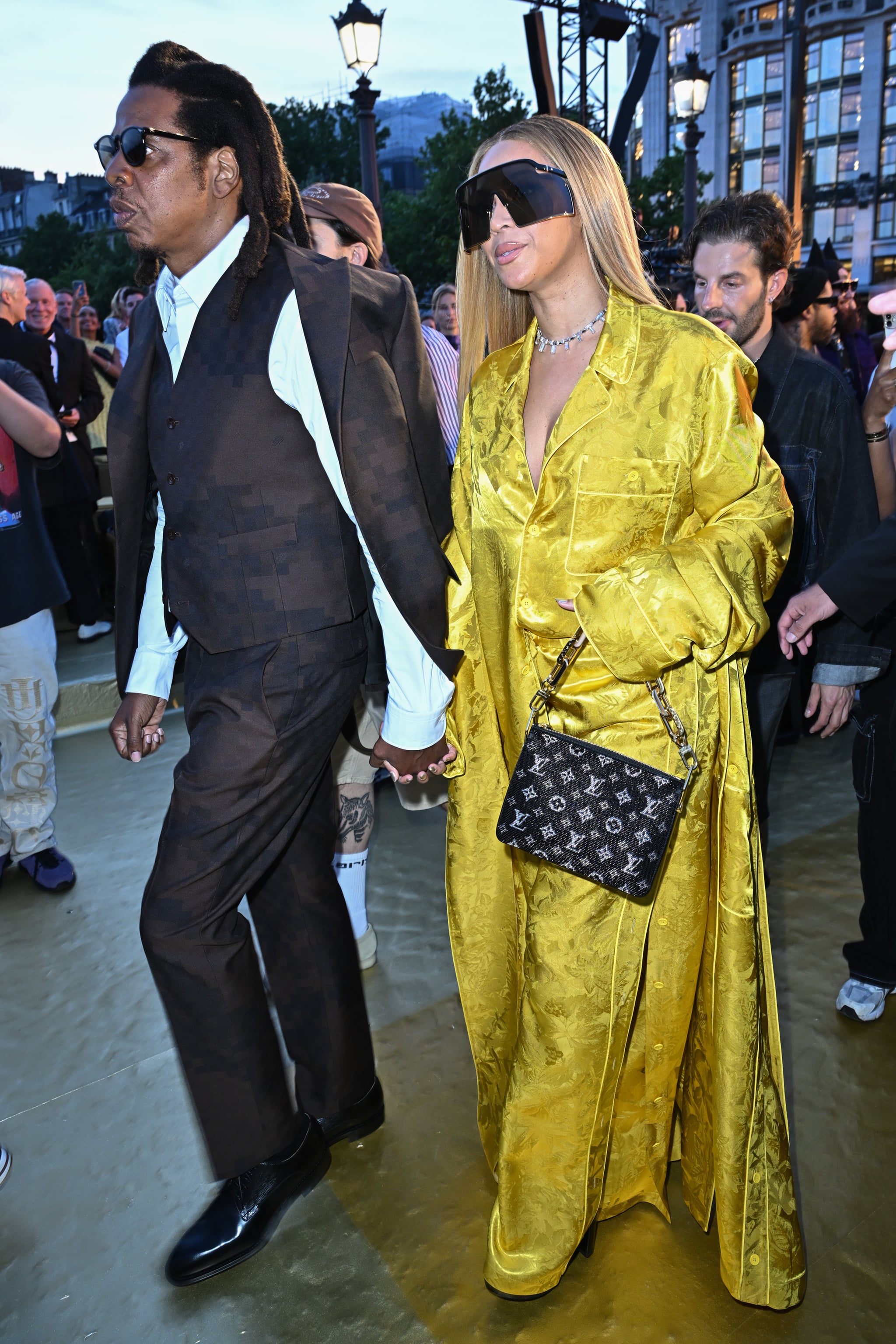 Beyoncé and Jay Z at the Louis Vuitton Mens Spring 2024 Show, Kim  Kardashian Shows Off Her Abs in a Sports Bra, Leggings, and Heels