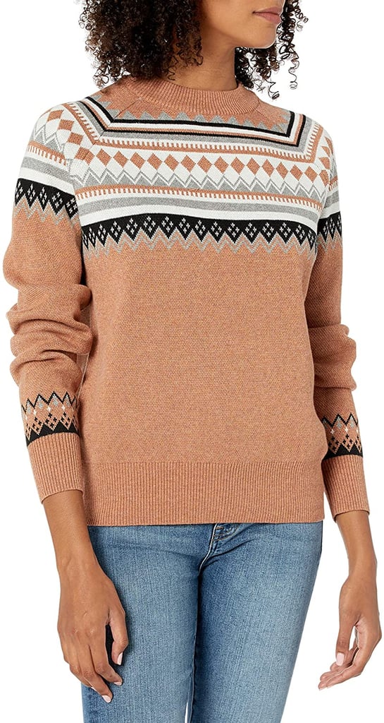 Ski Dreams Cable Stitch Fair Isle Cotton Crewneck Sweater