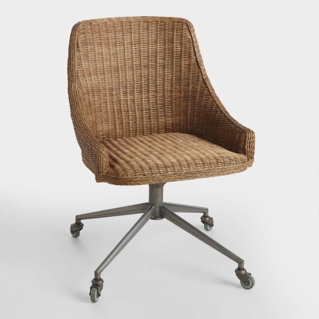 Honey Brown Wicker Tania Office Chair Best Rattan Indoor