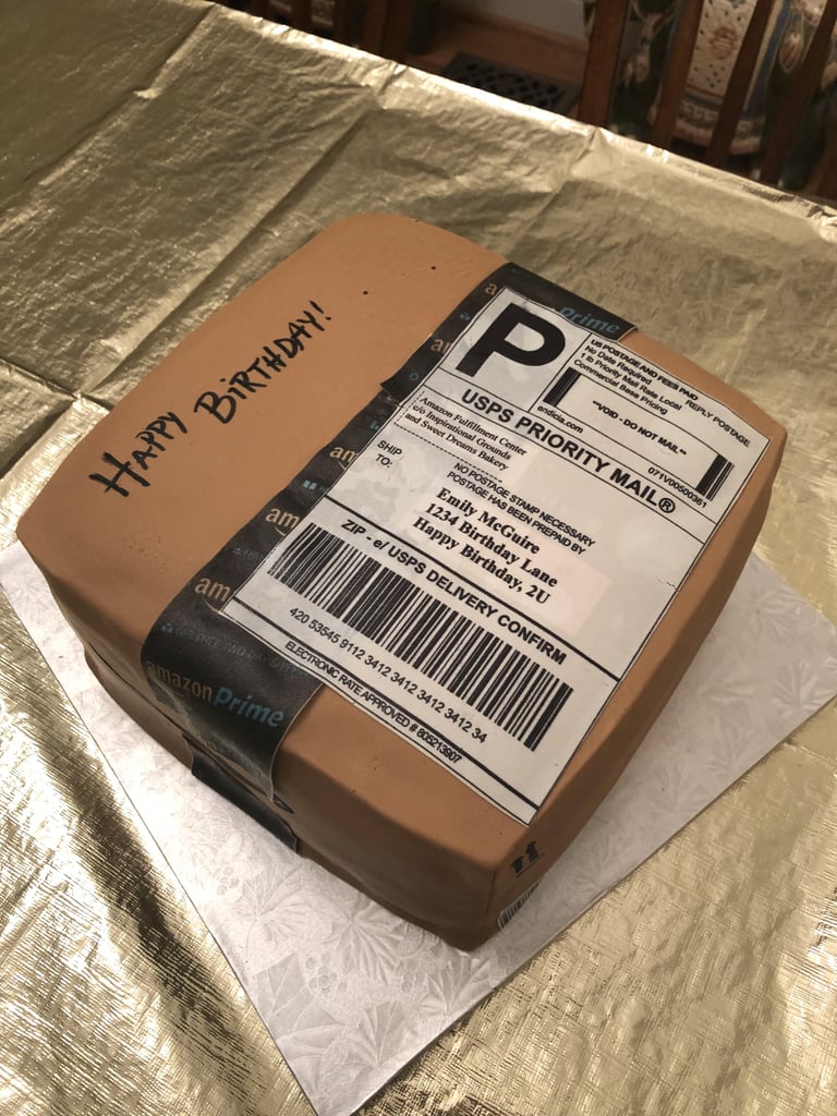 Husband Gives Wife Amazon Box Cake For Her Birthday