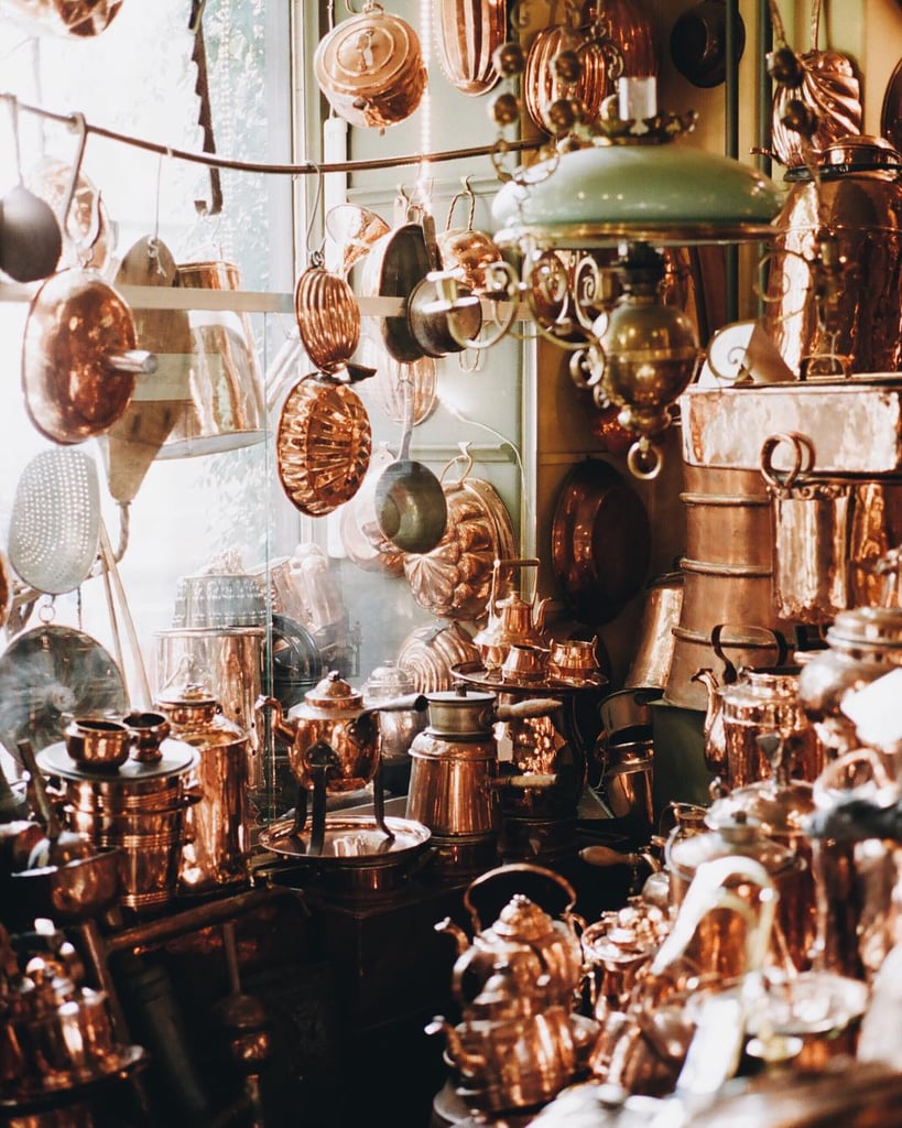 "Found this incredible antique store in Galma Stan that was filled with copper ware. Debated taking it all home but took this photo instead."