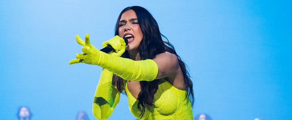 Dua Lipa Wears Neon Green Lace Balenciaga Catsuit For Tour