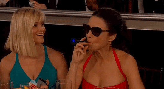 "Hi Julia, you know us from TV." — Tina, on how 2014 nominee Julia Louis-Dreyfus is too good for them now