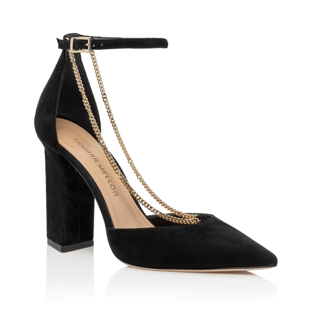 Tamara Mellon 2 Chains Suede Heels