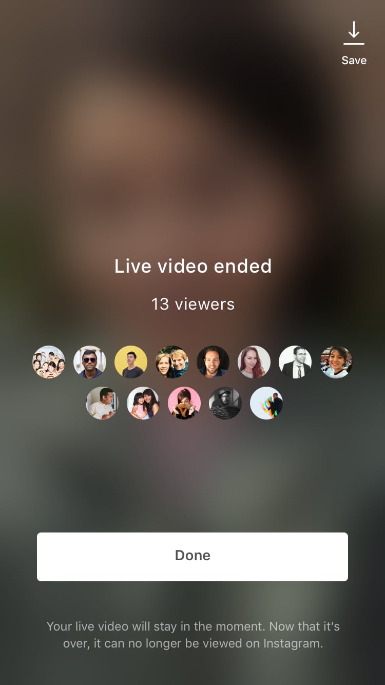 Save your live video if you'd like.