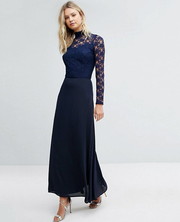 John Zack Tall Over Lace Top Maxi Dress