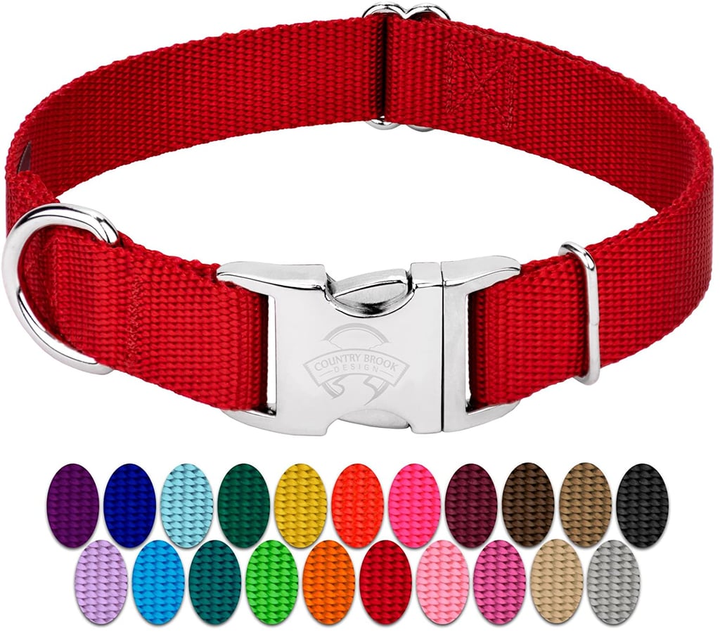 Country Brook Petz Premium Nylon Dog Collar with Metal Buckle