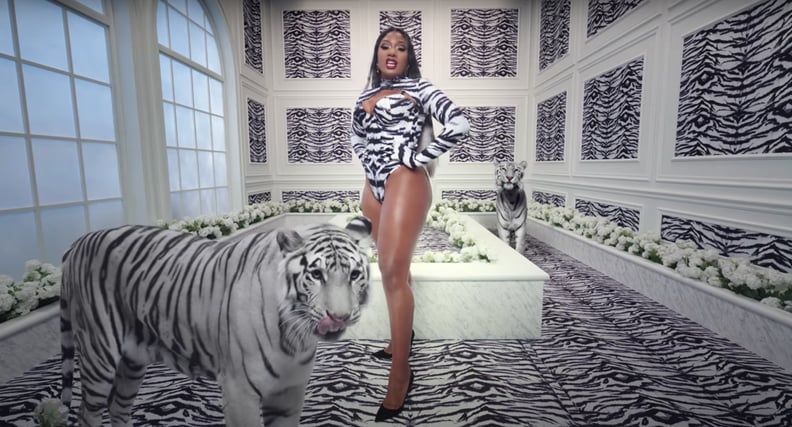 Megan Thee Stallion's Tiger-Print Corset in the "WAP" Music Video