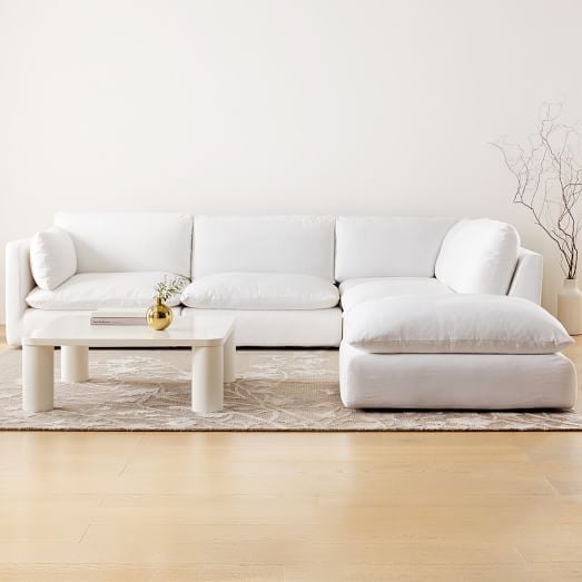A Comfortable Cloud Couch: West Elm Hampton Modular 4-Piece Chaise Sectional