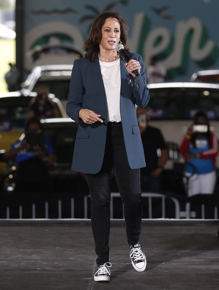 Kamala Harris Dances in the Rain Wearing Converse Sneakers ...
