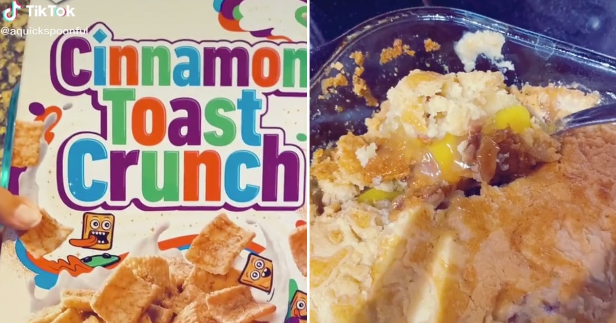 Cinnamon Toast Crunch Peach Pie Dump Cake Recipe Tiktok Popsugar Food