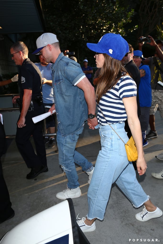 Justin Timberlake and Jessica Biel at the World Series 2017