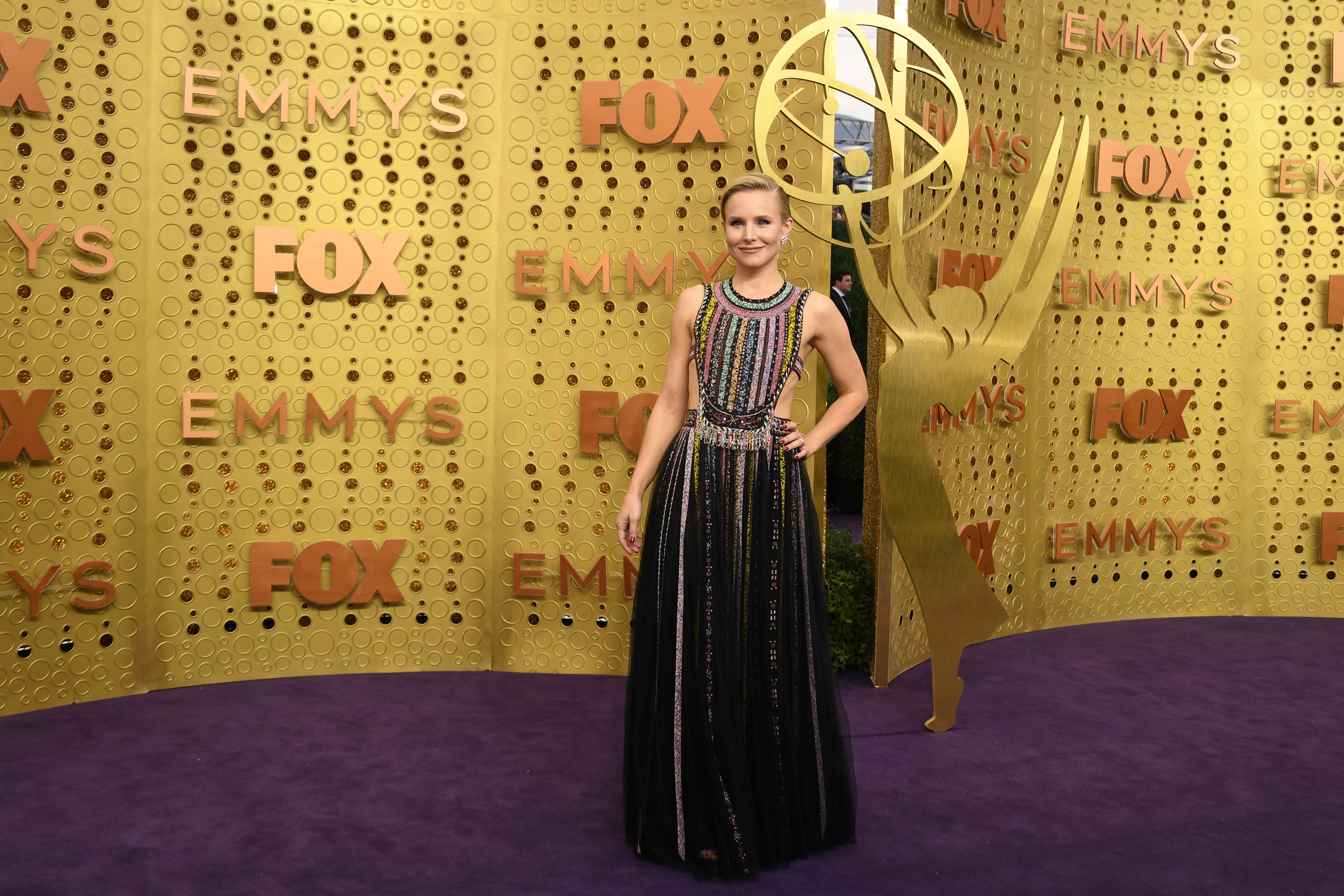 Kristen Bell s Dior Emmys Dress Has Rainbow Beads POPSUGAR Fashion