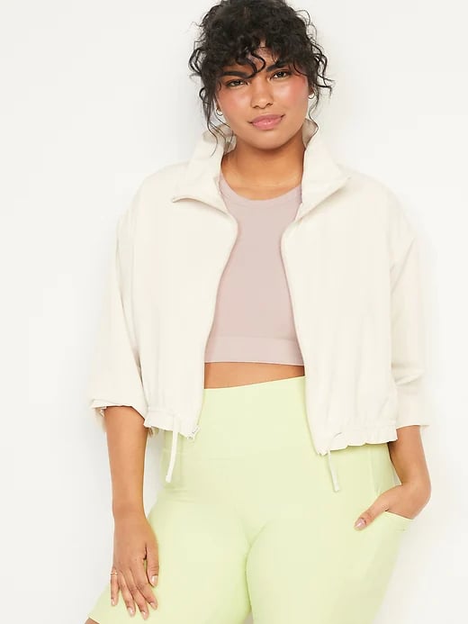 StretchTech Loose Cropped Full-Zip Jacket