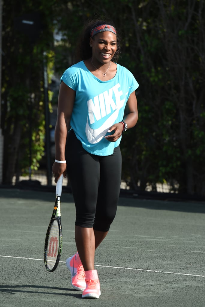 Serena Williams channeled a classic sportif look on the court in 2015.