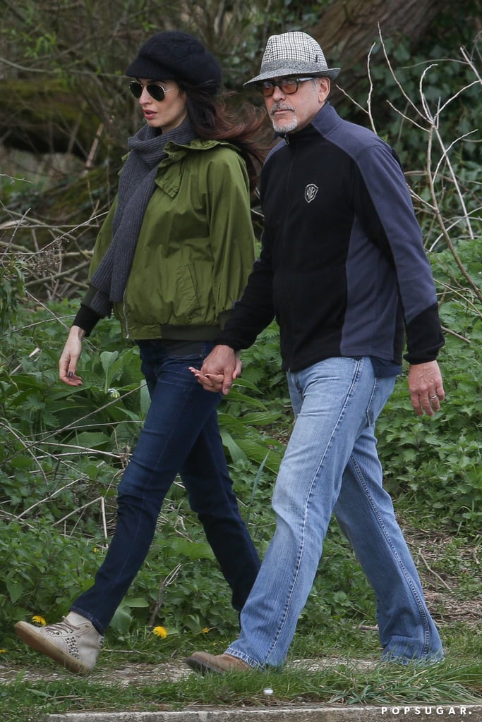 George and Amal Clooney Walking in England April 2017