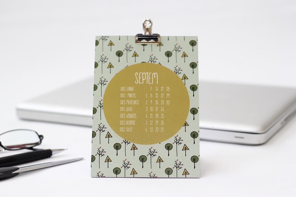 Modern Roman Illustrative Desk Calendar ($14)