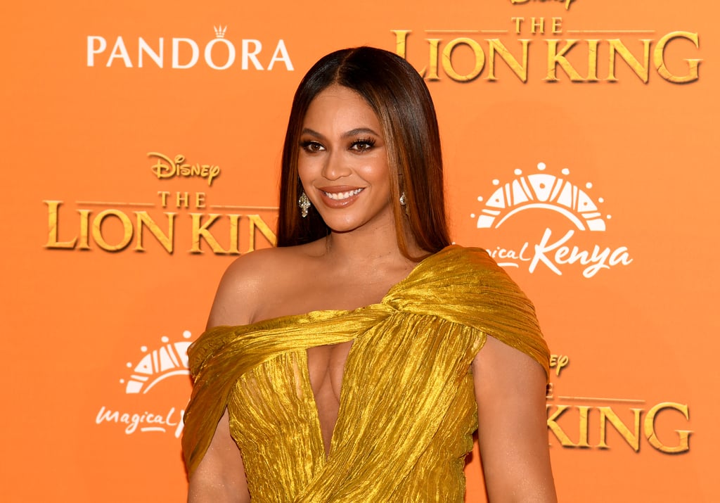 Pictured: Beyoncé at The Lion King premiere in London.