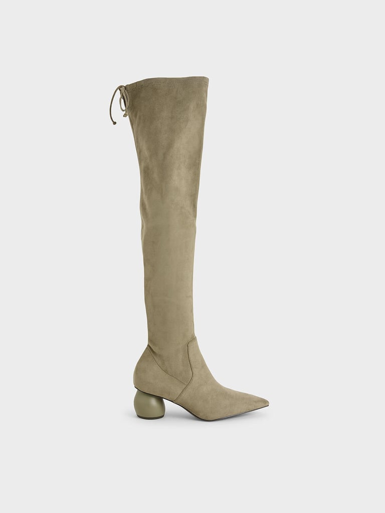 Charles & Keith Textured Thigh High Boots
