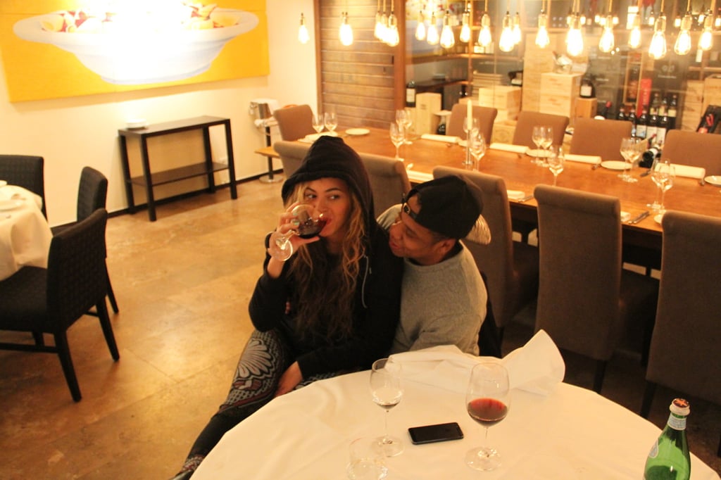 She sipped wine while sitting on Jay Z's lap during a trip to Berlin in May 2013.