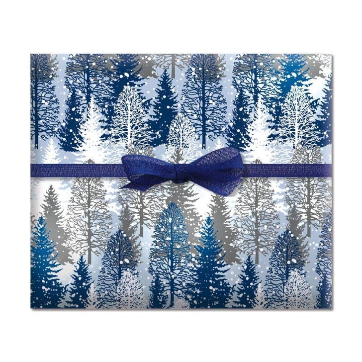 Christmas Snowy Trees Jumbo Rolled Gift Wrap Best Wrapping Paper From