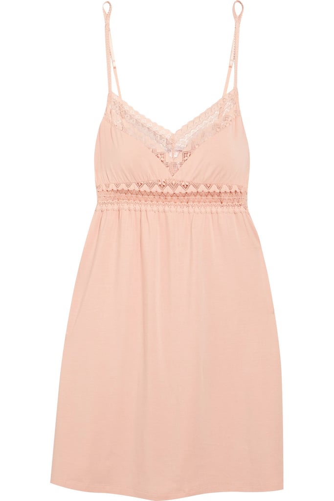 Eberjey Violeta Lace-Trimmed Stretch-Modal Jersey Chemise