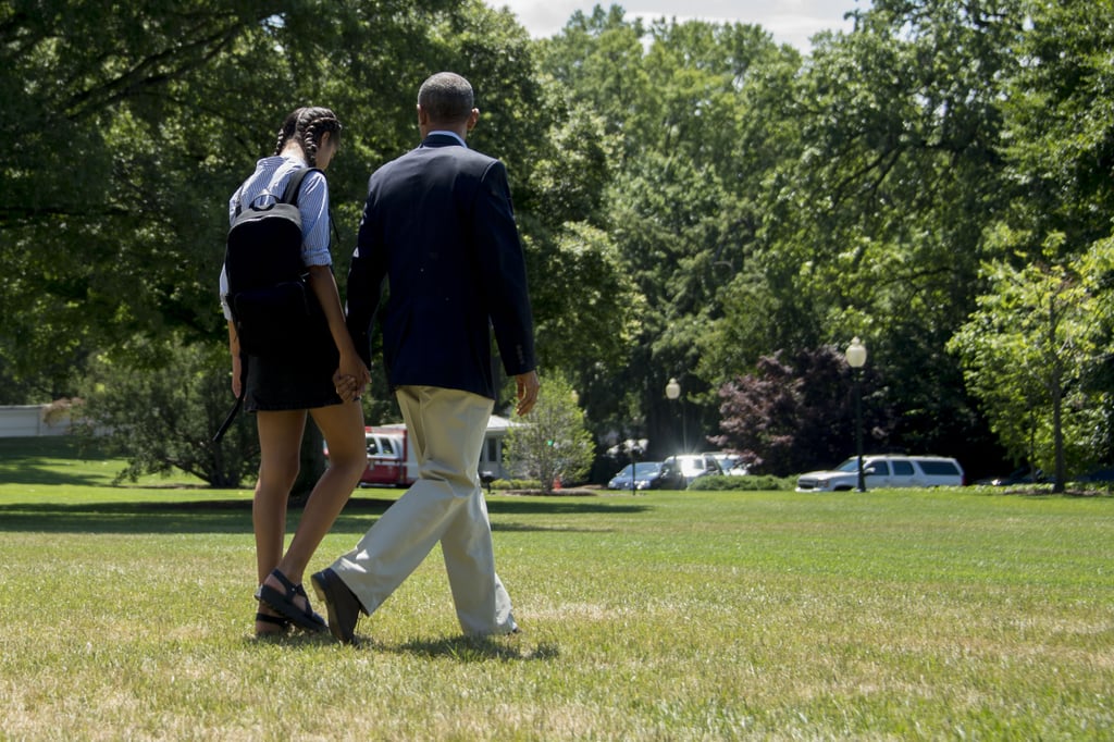 Barack and Malia Obama Holding Hands June 2016