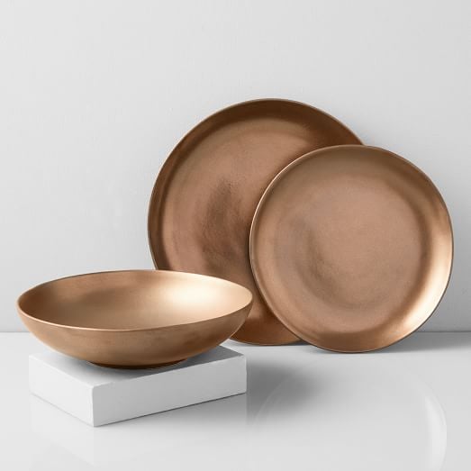 Reactive Glaze Dinnerware Set in Bronze