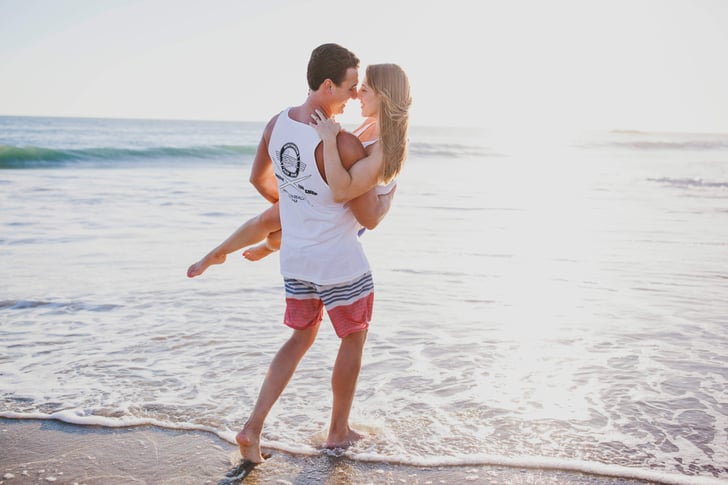 Casual Beach Engagement Shoot Popsugar Love Sex