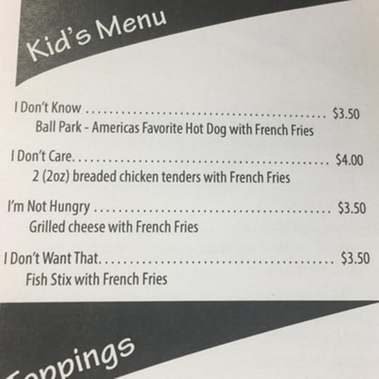 Deli's Honest Kid's Menu