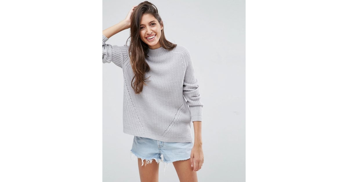 ASOS Ultimate Chunky Sweater With Slouchy High Neck Cute Sweaters at ASOS POPSUGAR Fashion