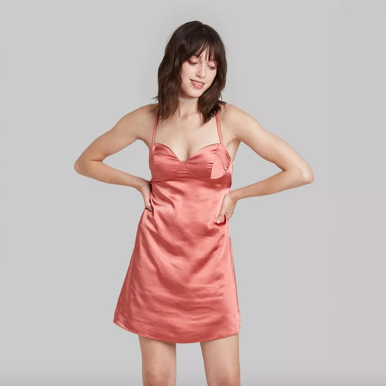 Silky Stunner: Bra Cup Satin Slip Dress