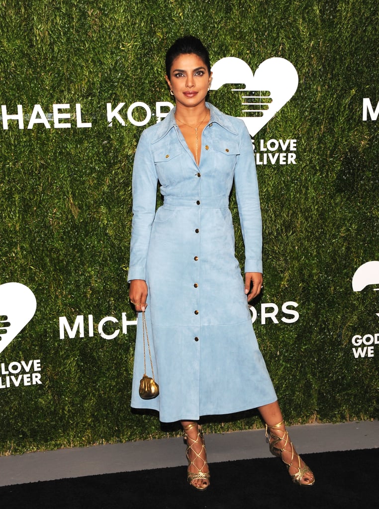 Priyanka Chopra's Suede Michael Kors Dress October 2018