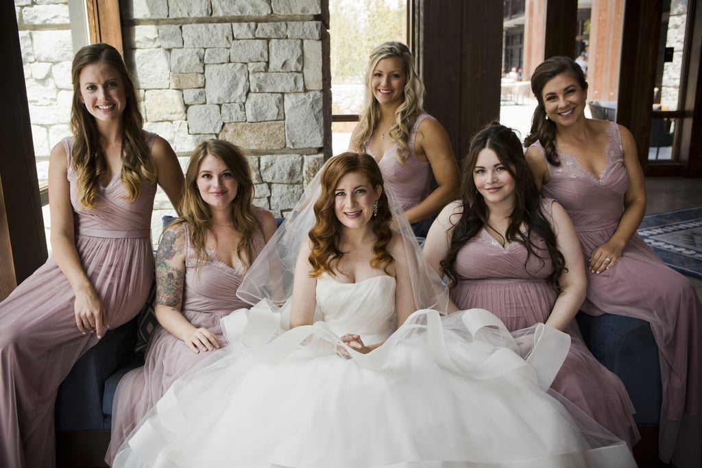 These Bridesmaids All Wore The Same Style Of A Dusty Rose Colored