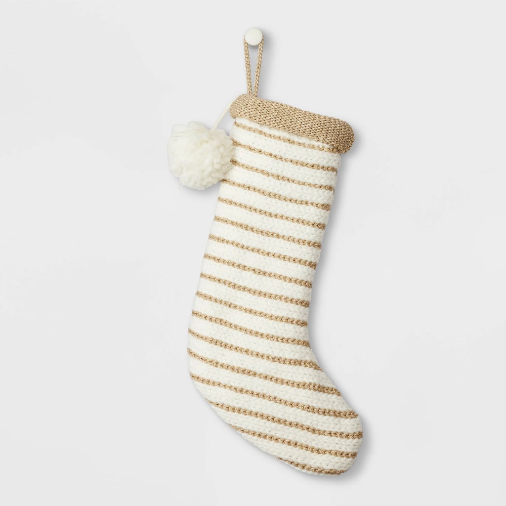 Lux Striped Knit Christmas Stocking