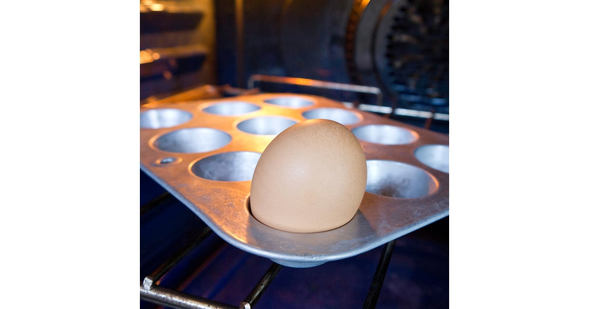 Bake hardboiled eggs in a muffin tin. Breakfast Hacks POPSUGAR