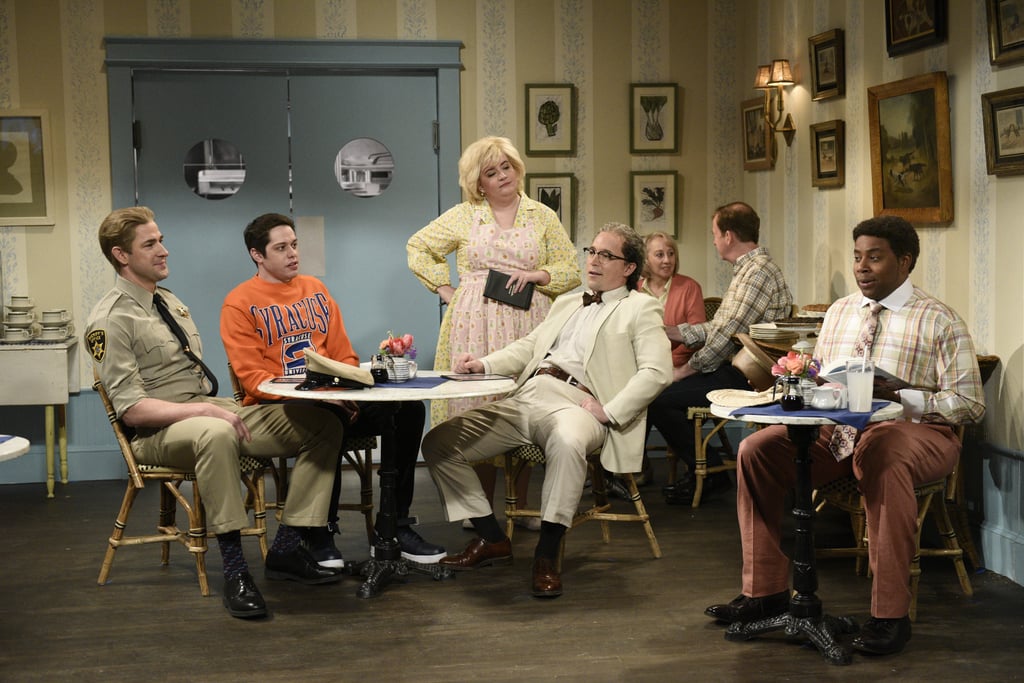 Pete Davidson Wearing a Syracuse University Sweatshirt During an SNL