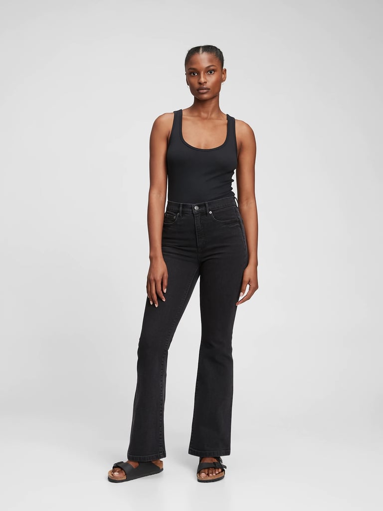 Essential Black Jeans: Gap High Rise Flare Jeans