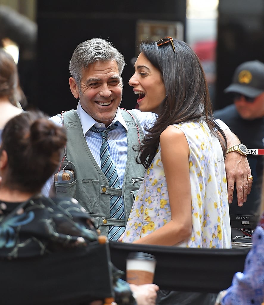 Amal Clooney Wearing a Floral Giambattista Valli Top